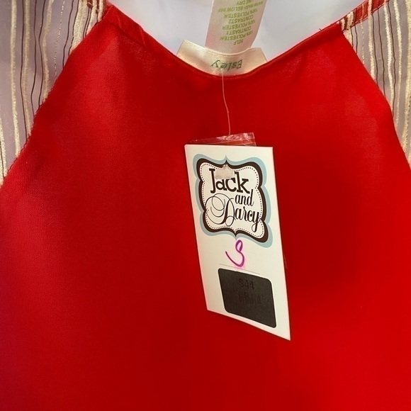 Nwt Esley Red and Taupe Top Size S - Picture 5 of 5